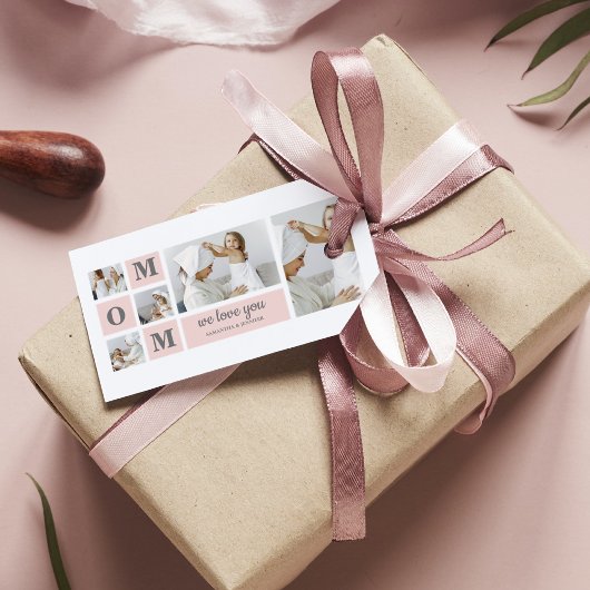 コラージュモダン写真最高のMom Ever Pink Gift ギフトタグ