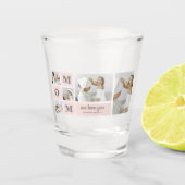 コラージュモダン写真最高のMom Ever Pink Gift ショットグラス (正面)