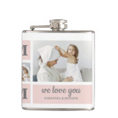 コラージュモダン写真最高のMom Ever Pink Gift フラスク (正面)