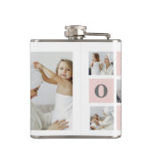 コラージュモダン写真最高のMom Ever Pink Gift フラスク (裏面)