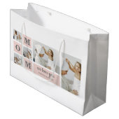 コラージュモダン写真最高のMom Ever Pink Gift ラージペーパーバッグ (正面アングル)