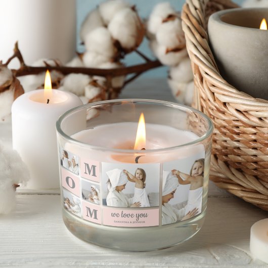 コラージュモダン写真最高のMom Ever Pink Gift 長方形シール