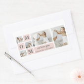 コラージュモダン写真最高のMom Ever Pink Gift 長方形シール (封筒)