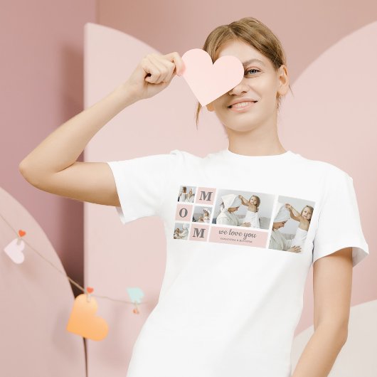 コラージュモダン写真最高のMom Ever Pink Gift Tシャツ