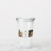 コラージュモダン写真&ハッピーサンクスギビングパパ アクリルタンブラー (正面)