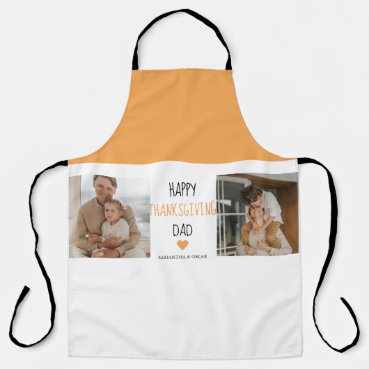 コラージュモダン写真&ハッピーサンクスギビングパパ エプロン (正面)
