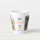 コラージュモダン写真&ハッピーサンクスギビングパパ カフェラテマグ (正面)