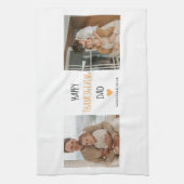 コラージュモダン写真&ハッピーサンクスギビングパパ キッチンタオル (縦)