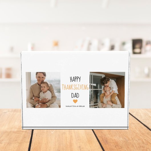 コラージュモダン写真&ハッピーサンクスギビングパパ フォトブロック