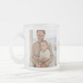 コラージュモダン写真&ハッピーサンクスギビングパパ フロストグラスマグカップ (左)