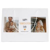 コラージュモダン写真&ハッピーサンクスギビングパパ ラージペーパーバッグ (正面)