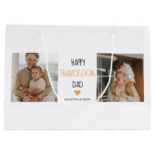 コラージュモダン写真&ハッピーサンクスギビングパパ ラージペーパーバッグ (裏面)