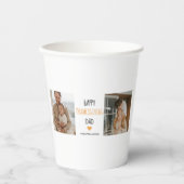 コラージュモダン写真&ハッピーサンクスギビングパパ 紙コップ (正面)