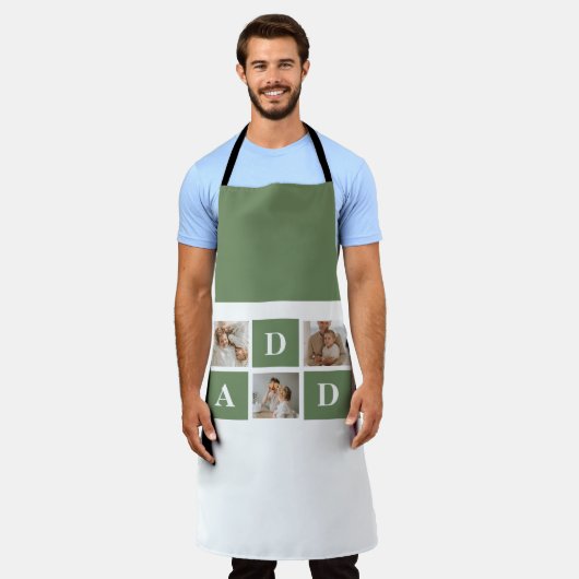 コラージュモダン写真&ハッピーファーザーズ・デイギフト エプロン (着用した状態)