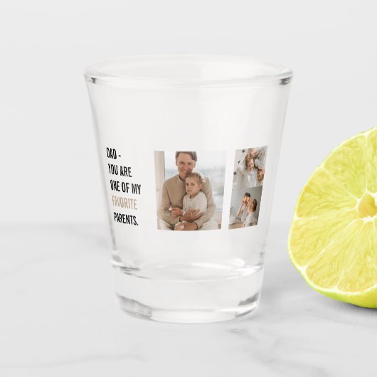 コラージュモダン写真&ハッピーファーザーズ・デイギフト ショットグラス (正面)