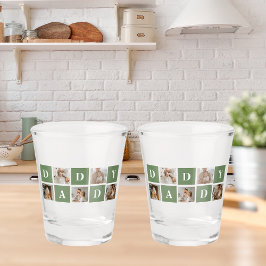 コラージュモダン写真&ハッピーファーザーズ・デイギフト ショットグラス