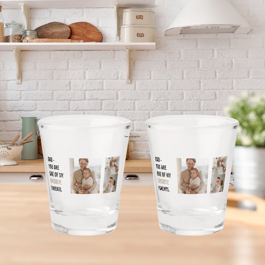 コラージュモダン写真&ハッピーファーザーズ・デイギフト ショットグラス