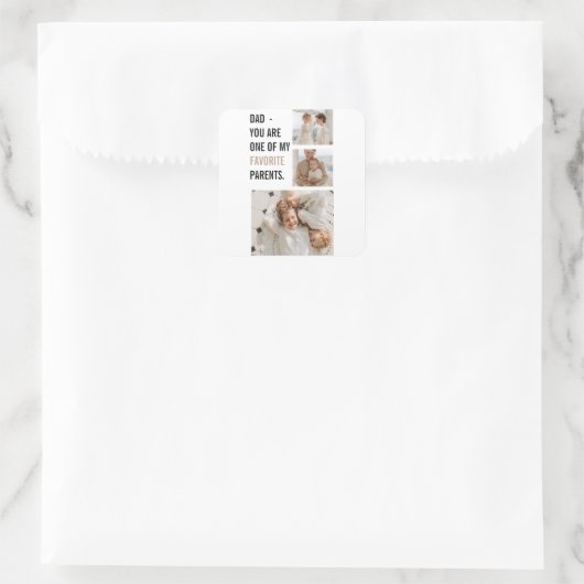 コラージュモダン写真&ハッピーファーザーズ・デイギフト スクエアシール (バッグ)