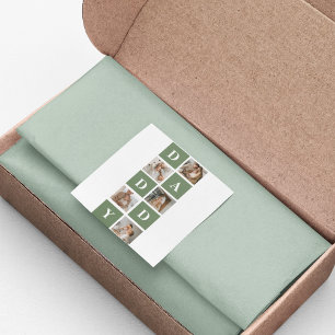 コラージュモダン写真&ハッピーファーザーズ・デイギフト スクエアシール