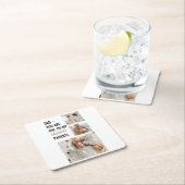 コラージュモダン写真&ハッピーファーザーズ・デイギフト スクエアペーパーコースター