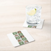 コラージュモダン写真&ハッピーファーザーズ・デイギフト スクエアペーパーコースター (インサイチュ)