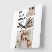 コラージュモダン写真&ハッピーファーザーズ・デイギフト スクエア壁時計 (傾斜)