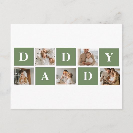 コラージュモダン写真&ハッピーファーザーズ・デイギフト ポストカード (正面)