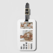 コラージュモダン写真&ハッピーファーザーズ・デイギフト ラゲッジタグ (正面縦)