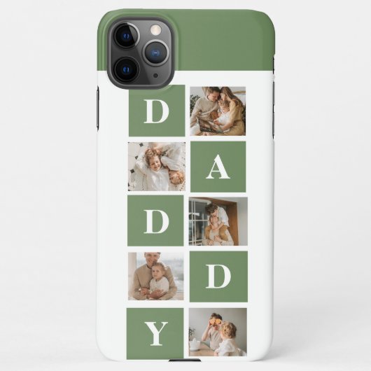 コラージュモダン写真&ハッピーファーザーズ・デイギフト iPhoneケース (裏面)