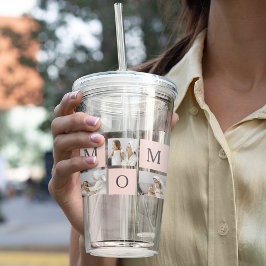 コラージュモダン写真&パステルピンクモミギフト アクリルタンブラー