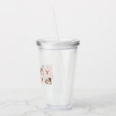 コラージュモダン写真&パステルピンクモミギフト アクリルタンブラー (左)