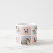 コラージュモダン写真&パステルピンクモミギフト エスプレッソカップ (正面)