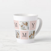 コラージュモダン写真&パステルピンクモミギフト カフェラテマグ (右アングル)