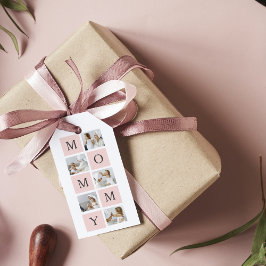 コラージュモダン写真&パステルピンクモミギフト ギフトタグ