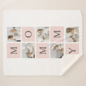 コラージュモダン写真&パステルピンクモミギフト シェルパブランケット (正面(横))