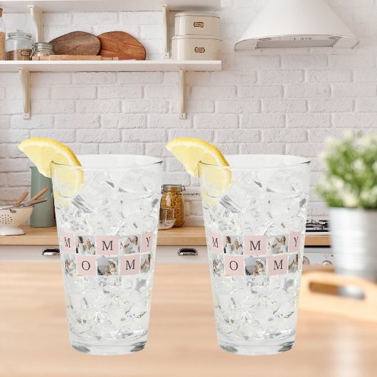 コラージュモダン写真&パステルピンクモミギフト タンブラーグラス