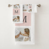 コラージュモダン写真&パステルピンクモミギフト バスタオルセット (インサイチュ)