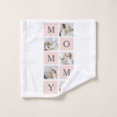 コラージュモダン写真&パステルピンクモミギフト バスタオルセット (ウォッシュタオル)