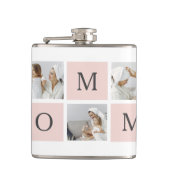 コラージュモダン写真&パステルピンクモミギフト フラスク (正面)