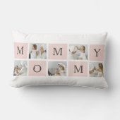 コラージュモダン写真&パステルピンクモミギフト ランバークッション (正面)