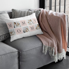 コラージュモダン写真&パステルピンクモミギフト ランバークッション