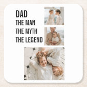 コラージュモダン写真 | 'パパプレゼント スクエアペーパーコースター (正面)