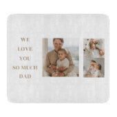 コラージュモダン写真&私たちはパパギフトを愛 カッティングボード (正面)