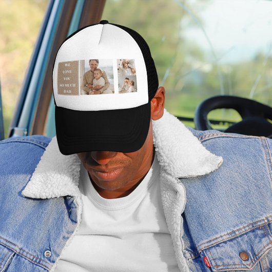 コラージュモダン写真&私たちはパパギフトを愛 キャップ