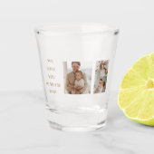 コラージュモダン写真&私たちはパパギフトを愛 ショットグラス (正面)