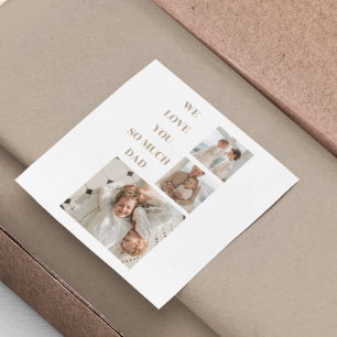 コラージュモダン写真&私たちはパパギフトを愛 スクエアシール