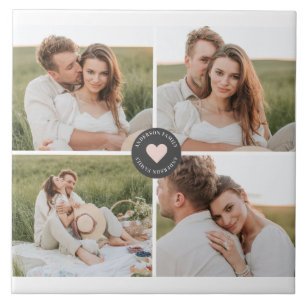 コラージュモダン家パーソナライズされた族写真ギフト タイル