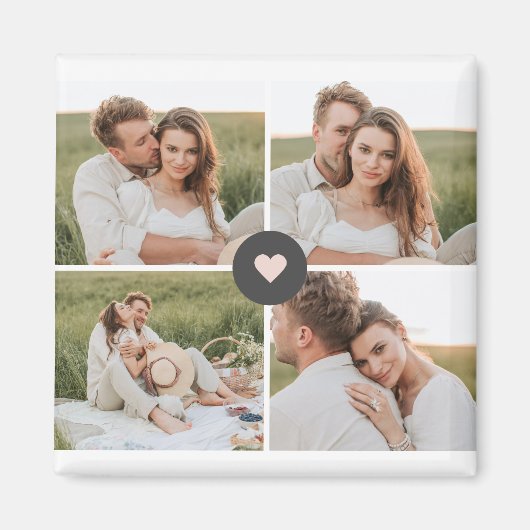 コラージュモダン家パーソナライズされた族写真ギフト マグネット (正面)