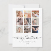 コラージュモダン家族の写真メリークリスマス シーズンカード (正面)