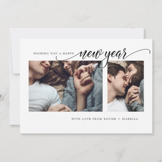 コラージュモダン年末年始ホリデーカード シーズンカード (正面)